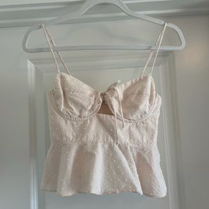 Olivaveous Light pink polka dot top